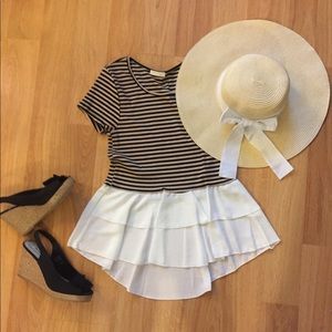 jelly c. Stretchy Tee with Drop Ruffle